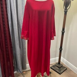 Catherines Vibrant Red Long Sleeve Dress